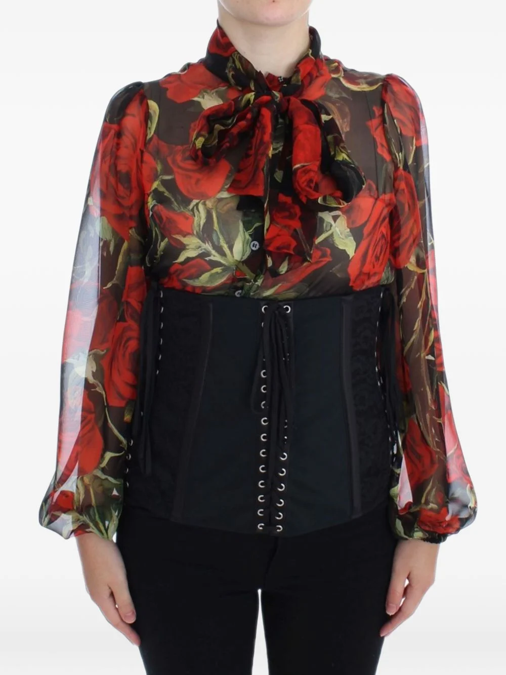 lace-up corset belt - 1