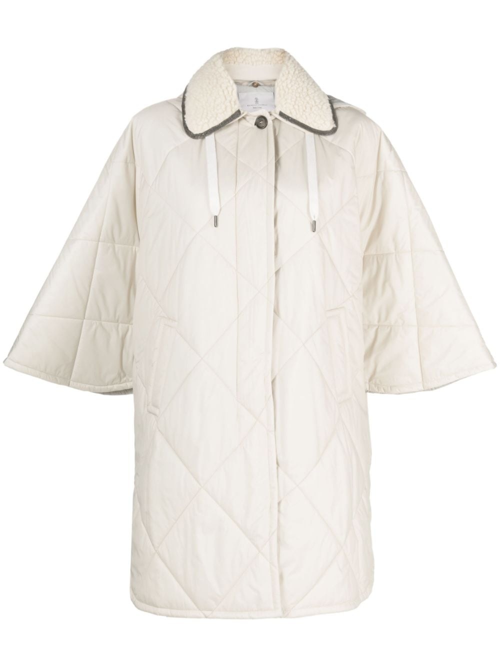 wide-sleeve quilted coat - 1