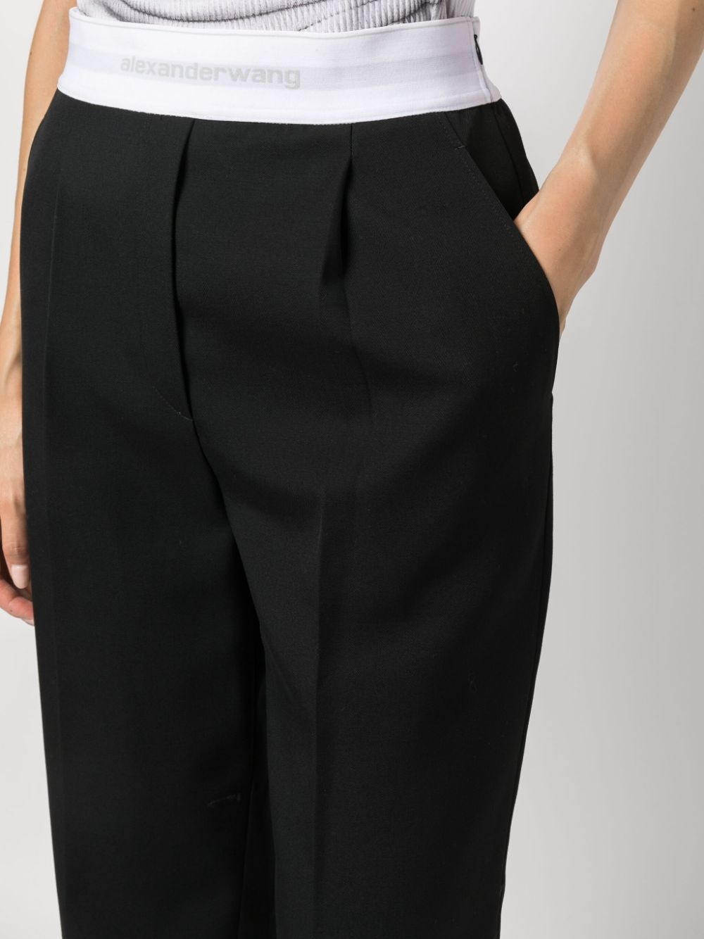 logo-waistband straight-leg trousers - 5