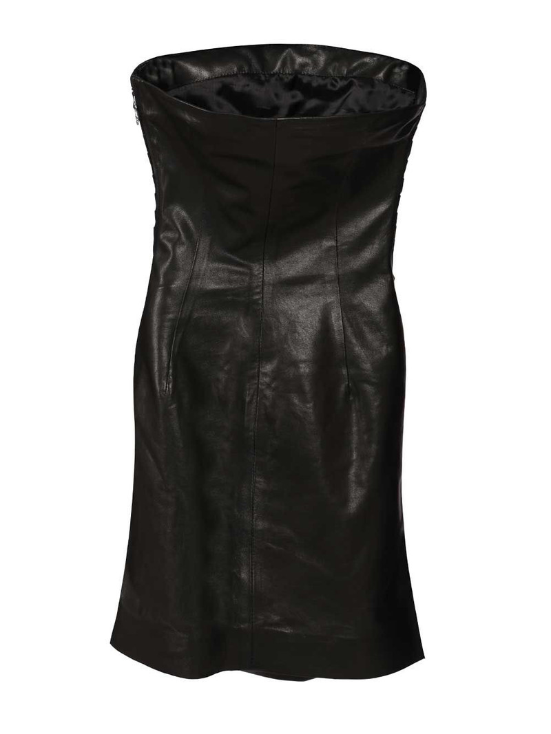 AMIRI Leather Mini Dress Dresses Black outlook