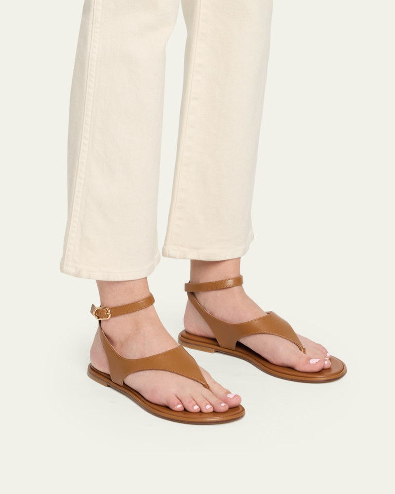 Stuart Weitzman Marley Nappa Leather Flat Thong Sandals outlook
