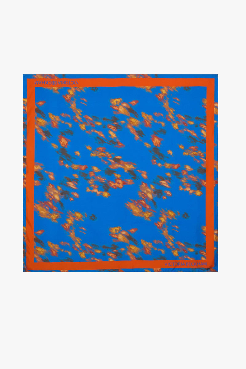 Foulard In Blue Abstract Floral Print 1