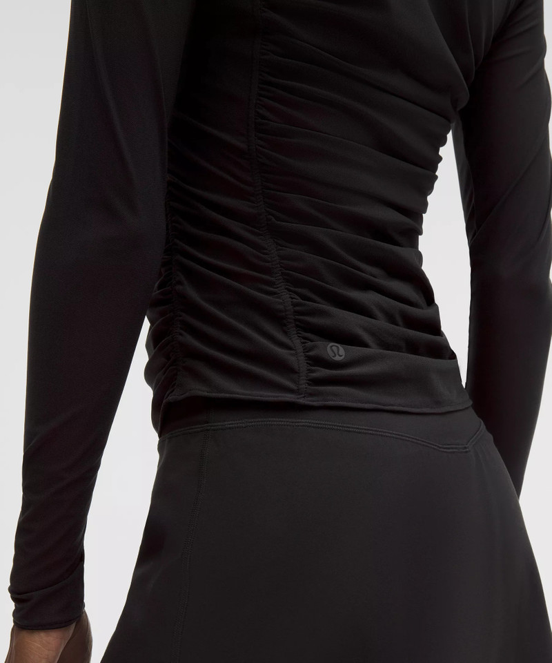 Mesh Ruched Long-Sleeve Shirt 5