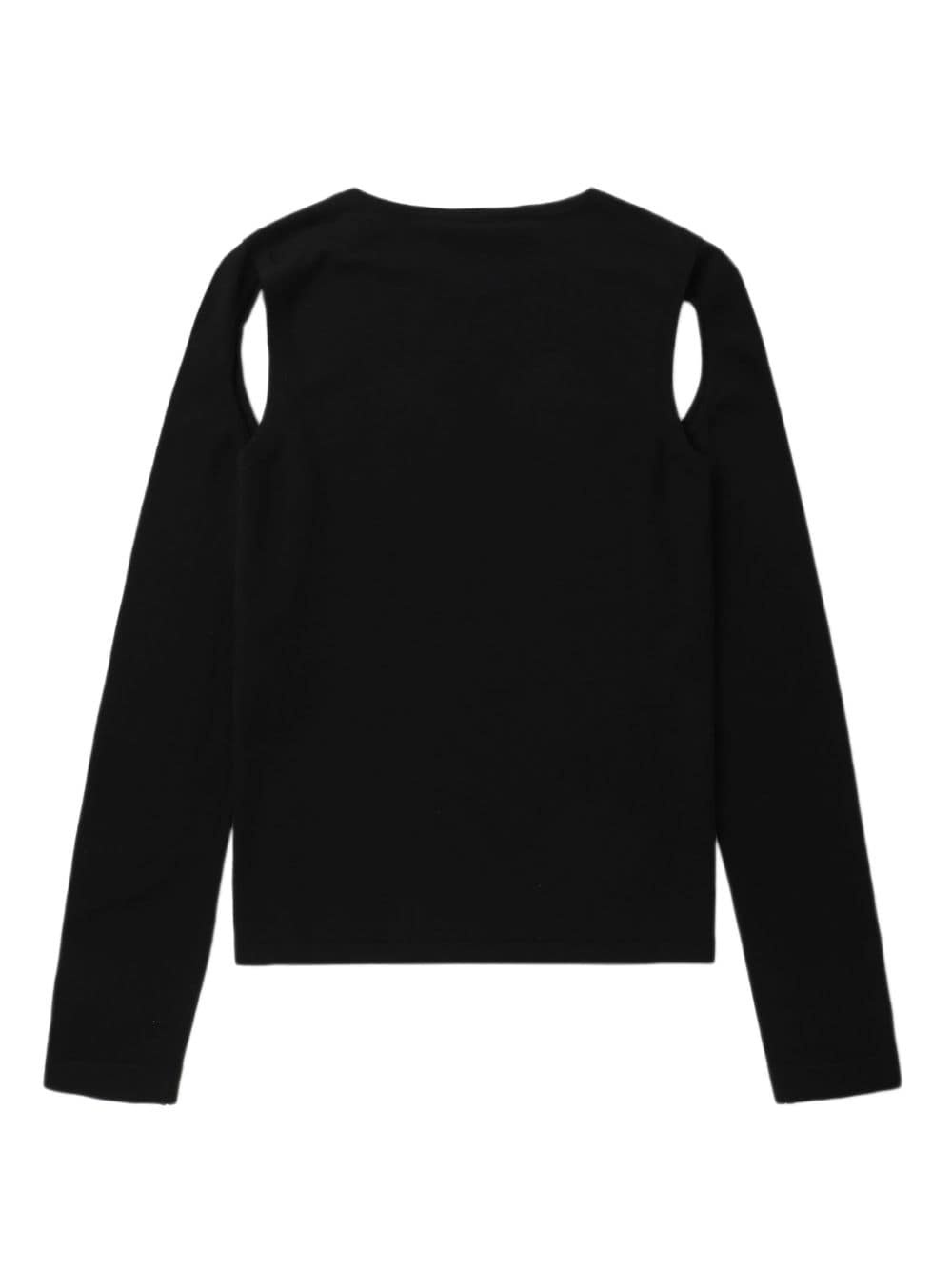 cut-out fine-knit jumper - 6