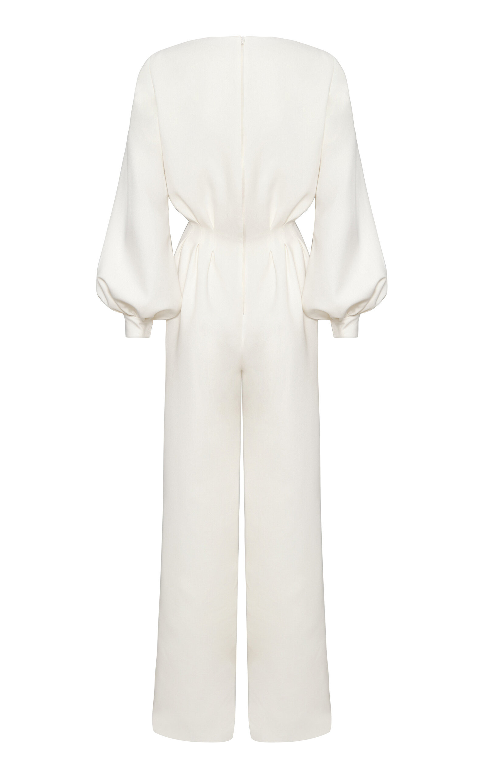 Territorio Artesano Plunging Crepe Jumpsuit off-white - 3