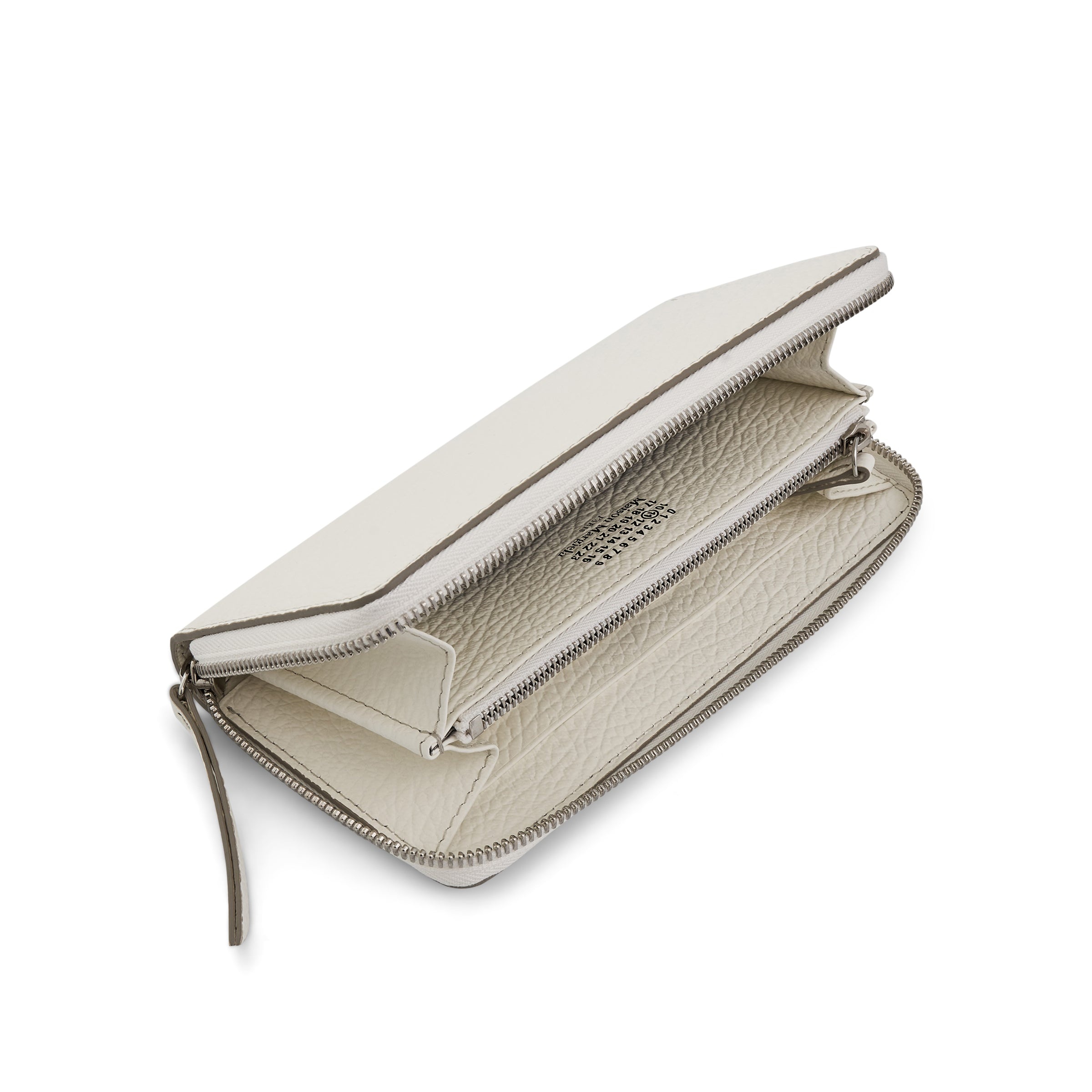 Four Stitches Zip Around Wallet in White - 4