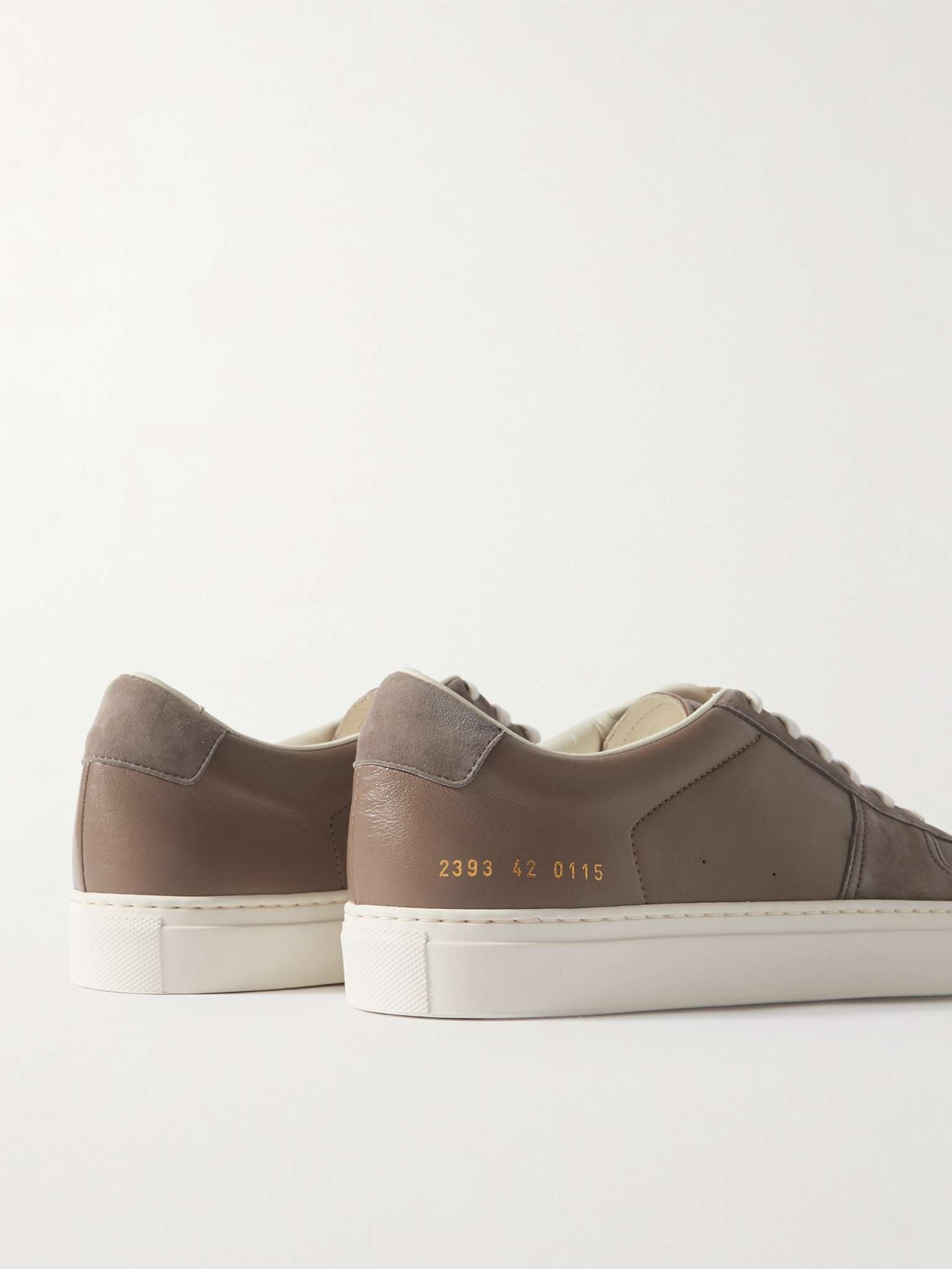 BBall Suede-Trimmed Leather Sneakers - 5