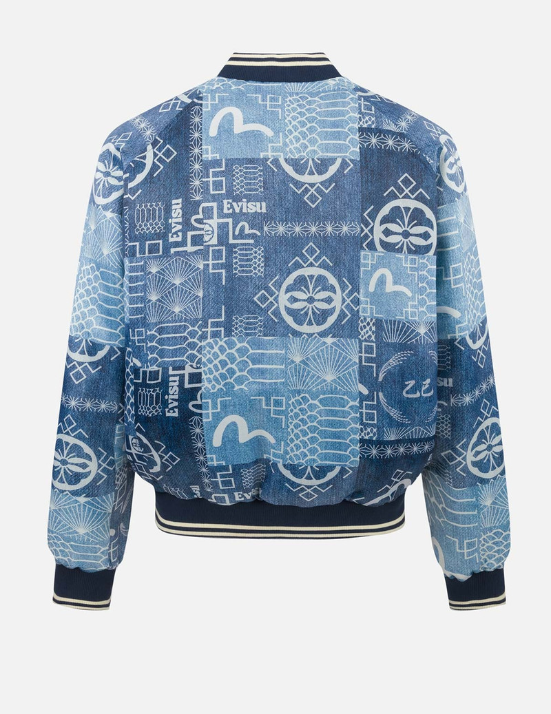 Soaring Snake Embroidery and Traditional Japanese Totem Prints Reversible Relax Fit Souvenir Jacket 15