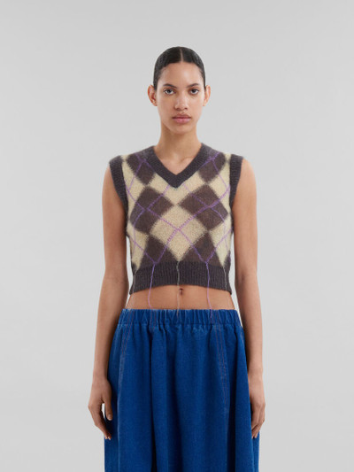 Marni GREY MOHAIR ARGYLE VEST WITH FLOATING THREADS outlook