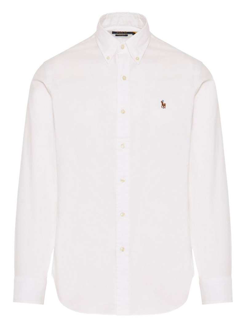 long-sleeve logo-embroidered shirt 1