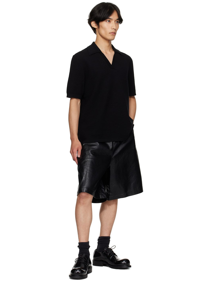 LE17SEPTEMBRE Black Bermuda Faux-Leather Shorts outlook