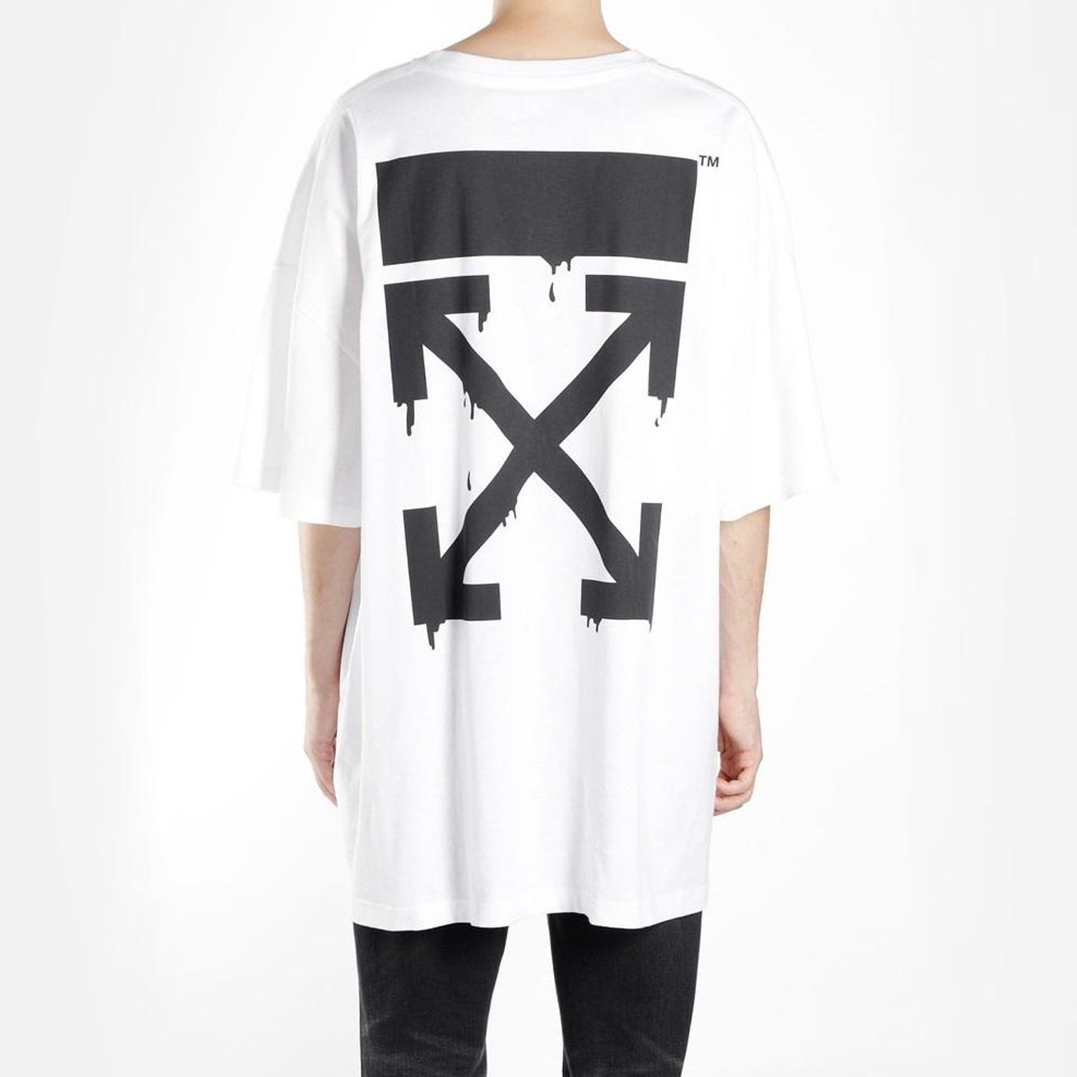 Men's Off-White C/O VIRGILABLOH Simpson Arrow Short Sleeve White T-Shirt OMAA066S191850340188 - 3
