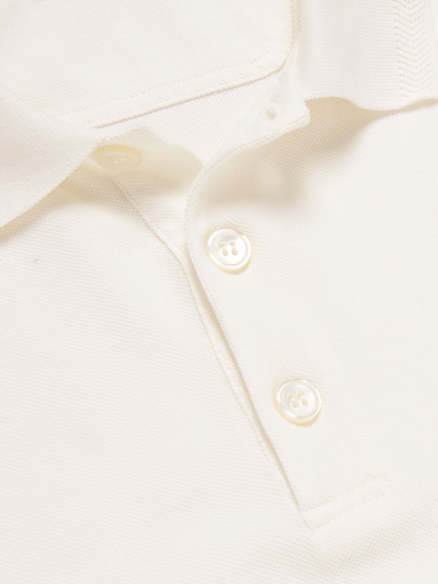Horacio Cotton-Blend Piqué Polo Shirt White - 4