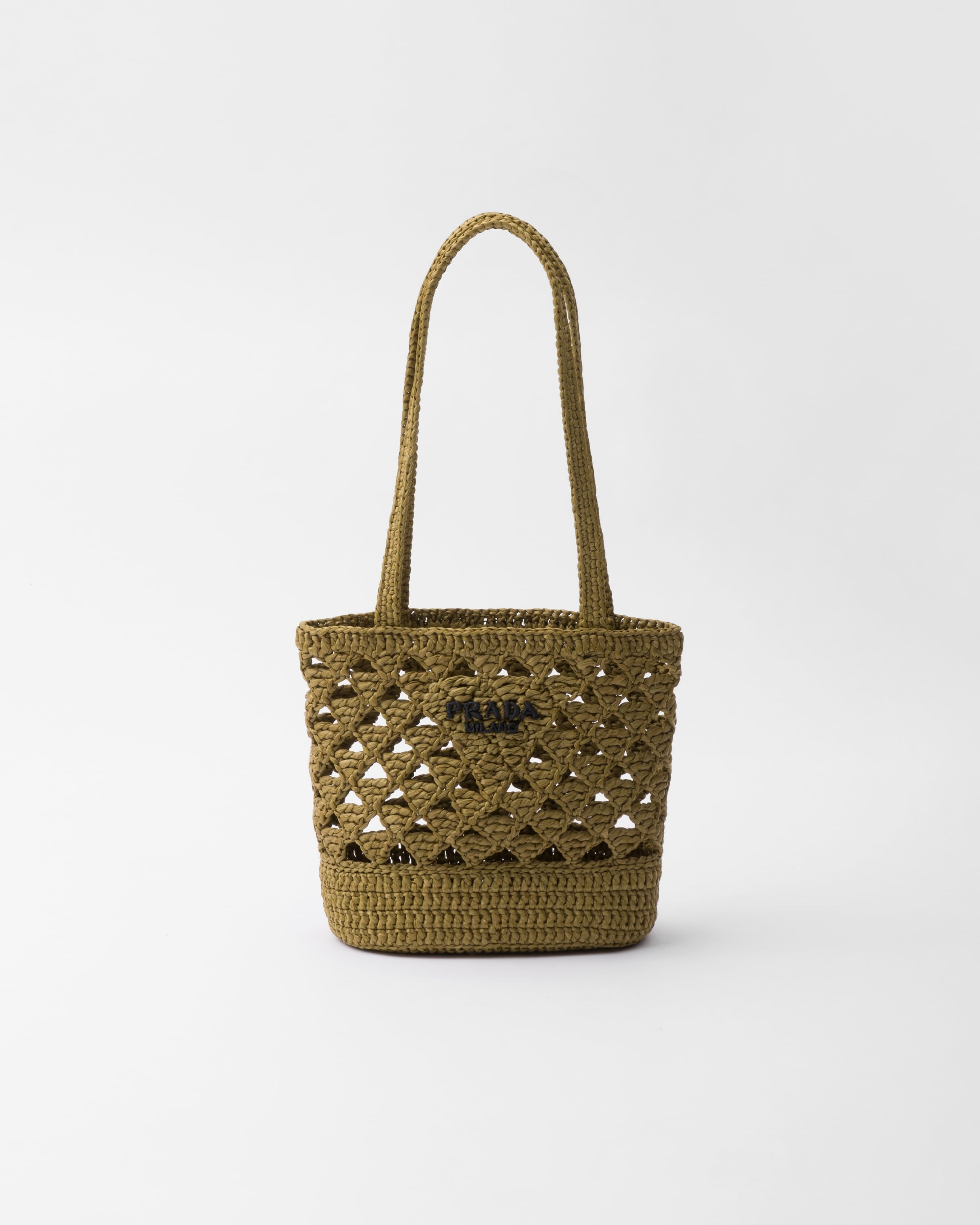 トートバッグ PRADA | Woven fabric crochet tote bag 23401075_53472257_322.jpg