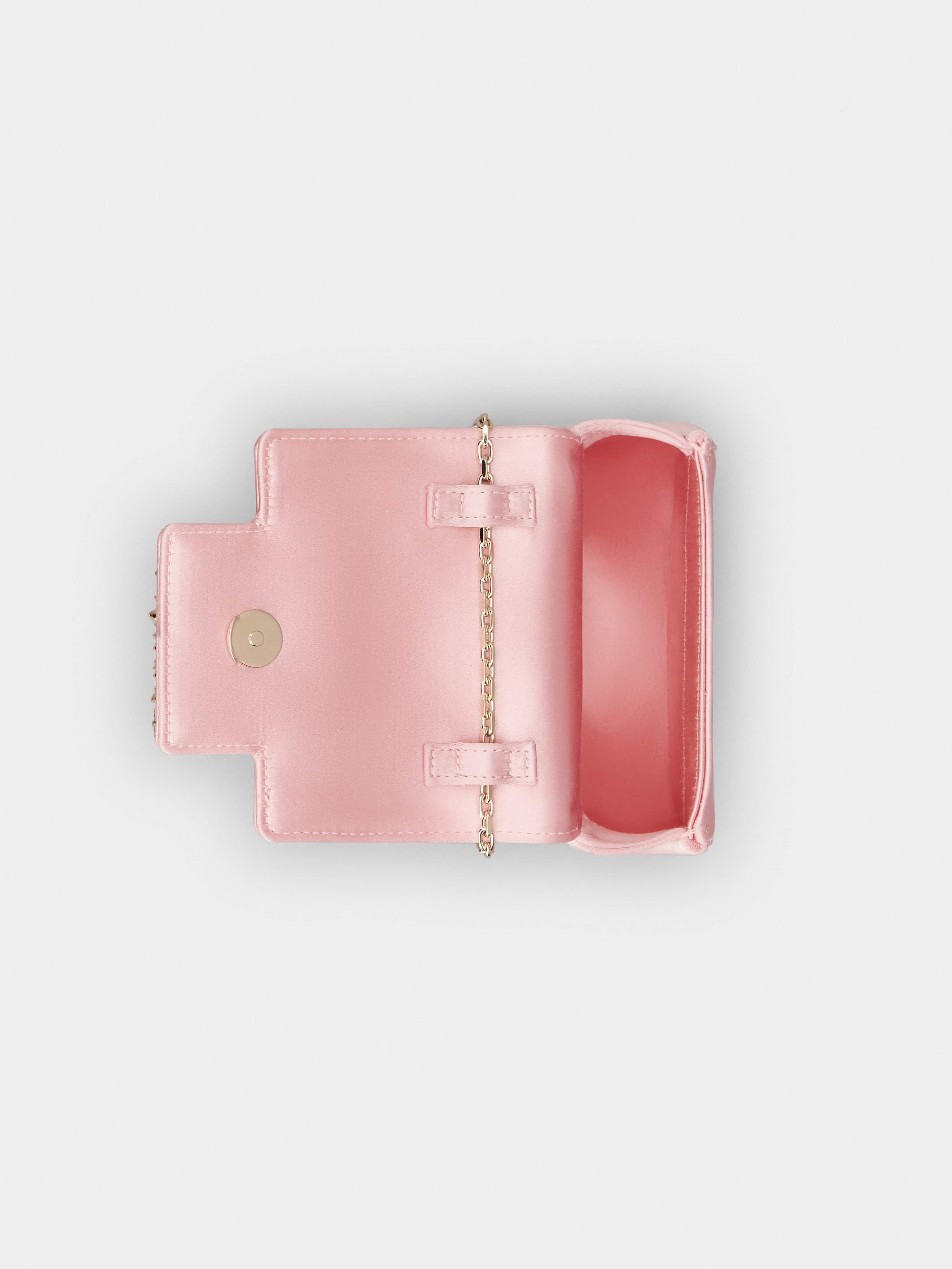 Clutch Love Strass Buckle Micro Clutch Bag in Satin - 5
