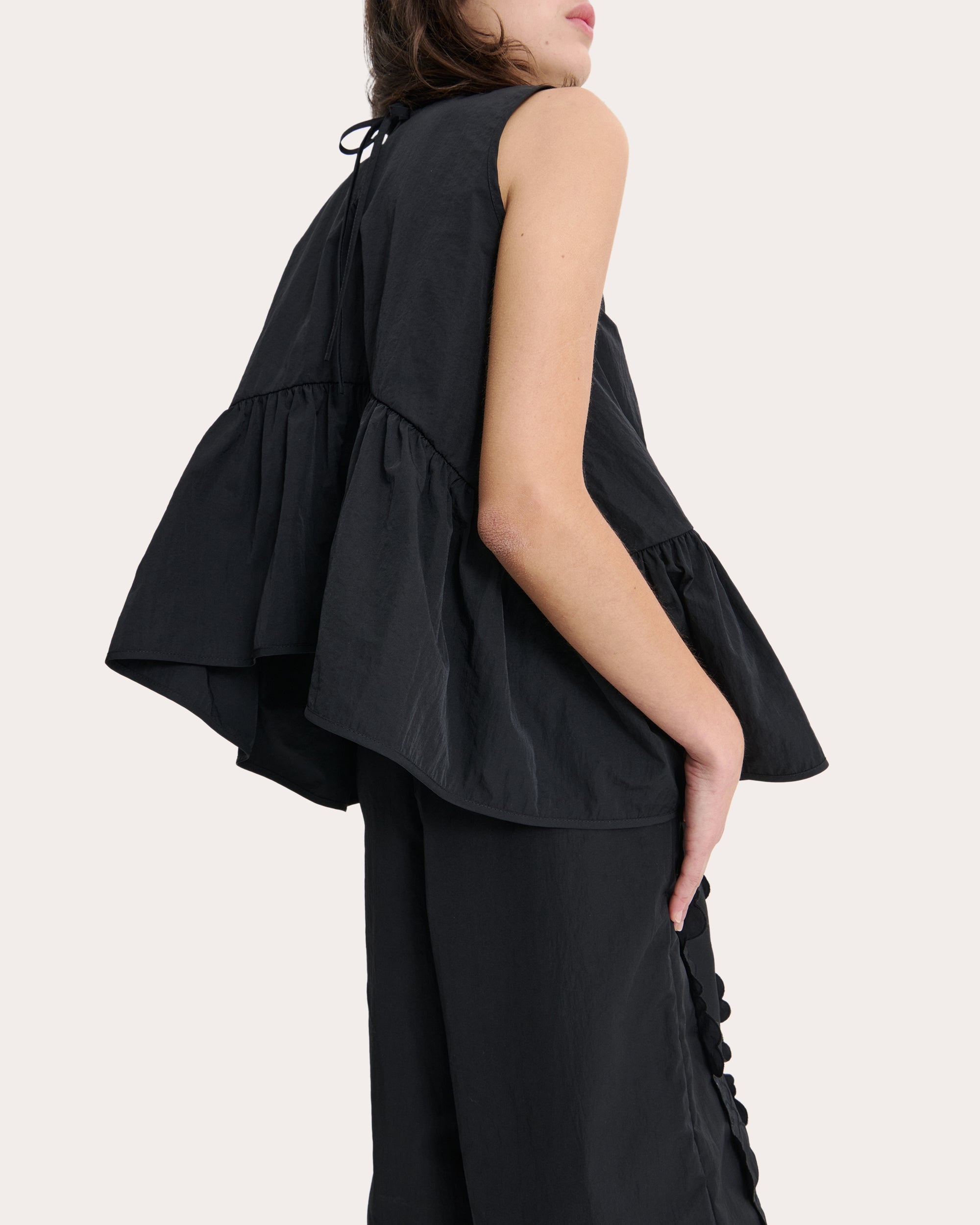Asta Recycled Taffeta Peplum Top - 4