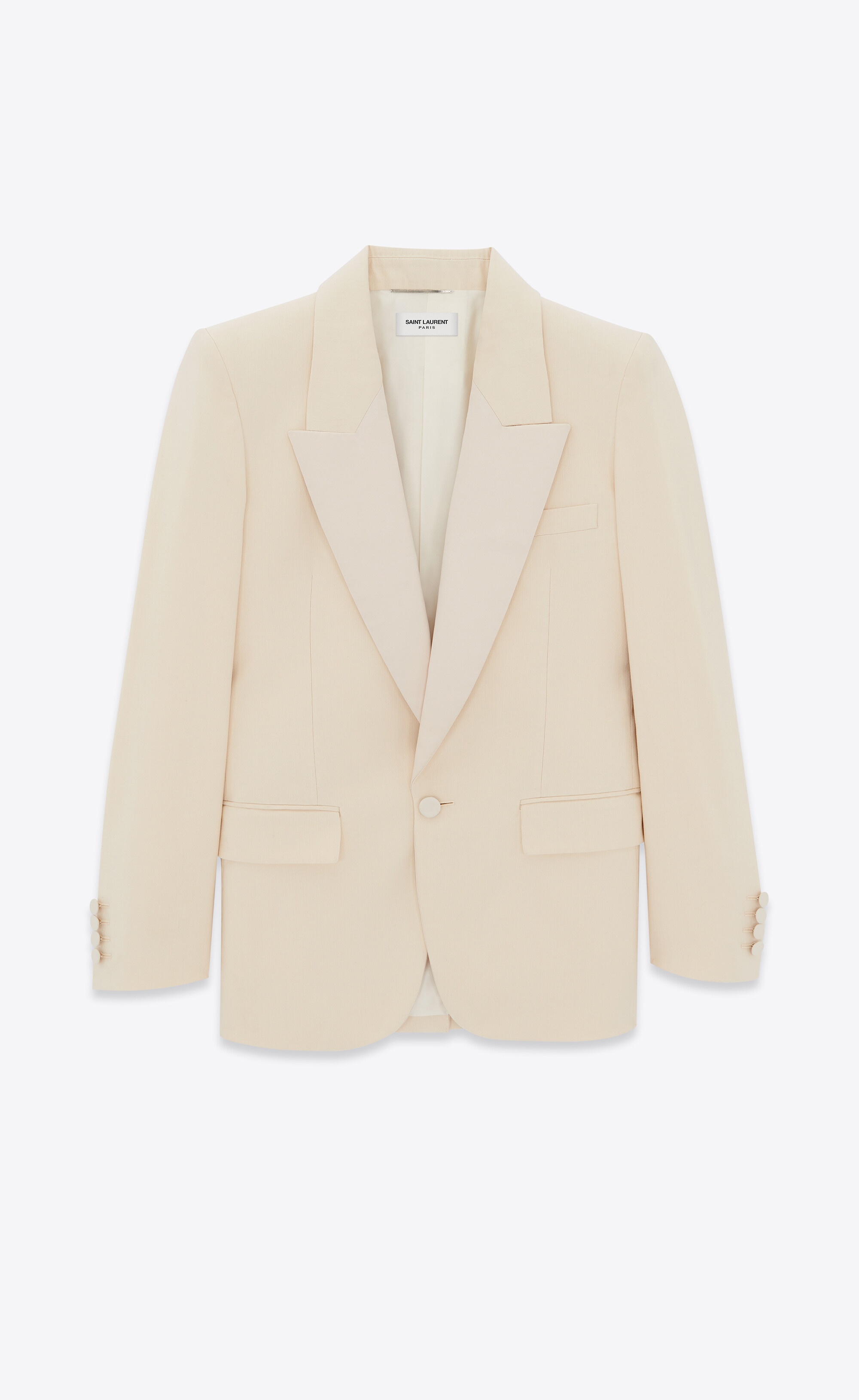 single-breasted tuxedo jacket in silk twill - 1
