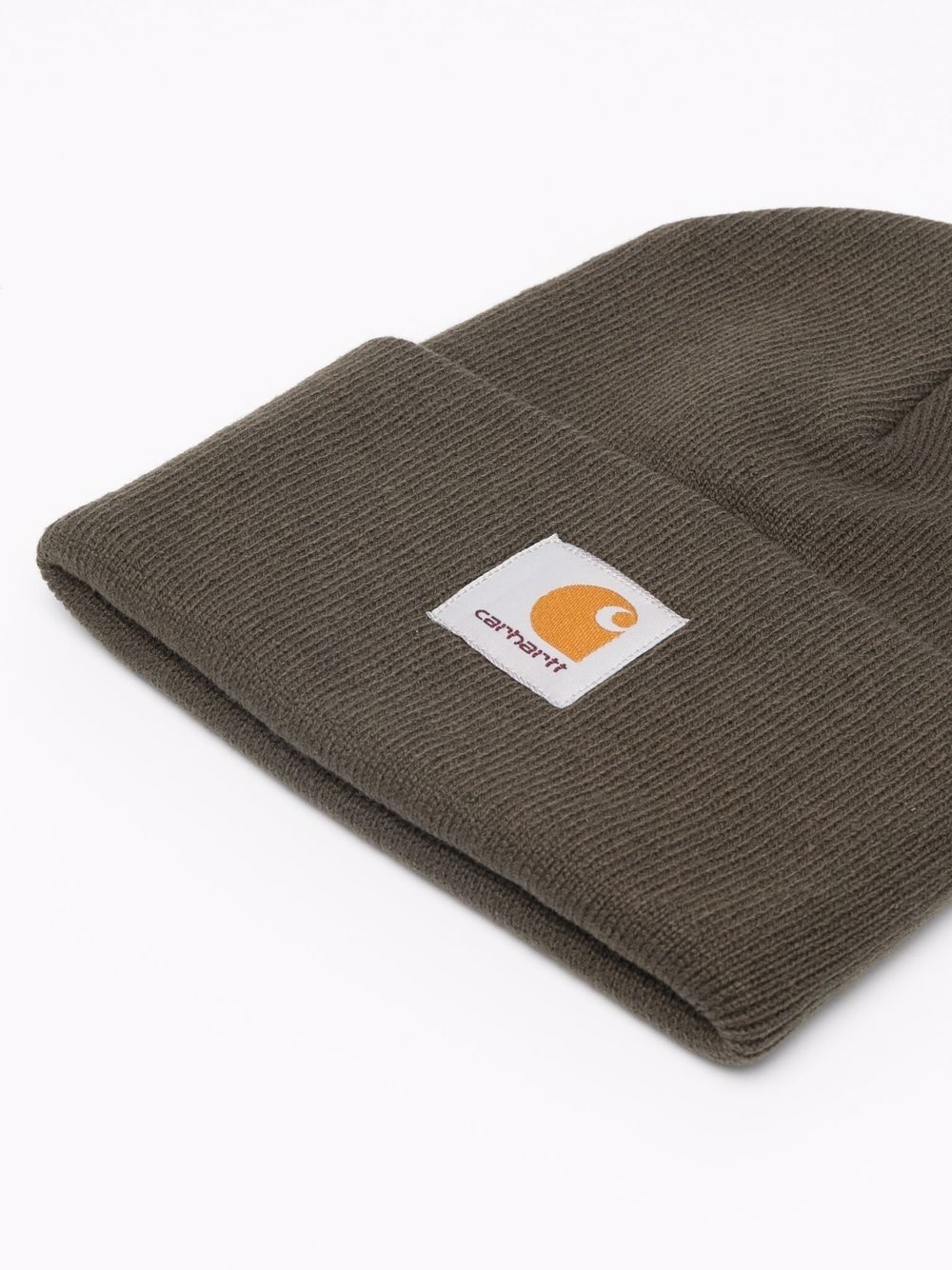 logo-patch knitted beanie - 2