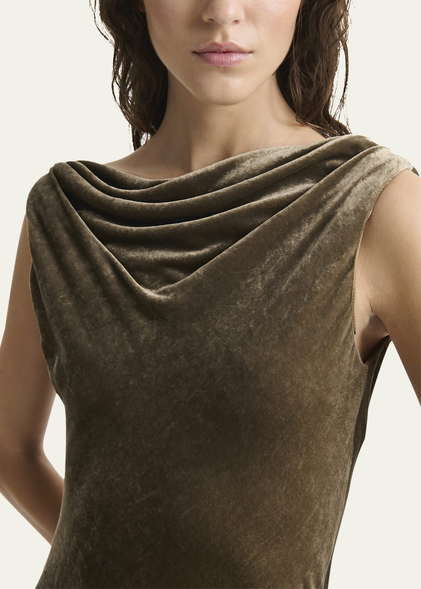 Drina Cowl-Neck Velvet Gown - 5