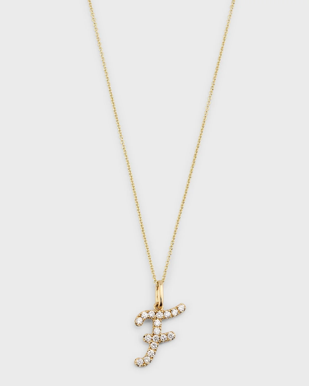 14k Diamond Pave Initial Necklace - 1
