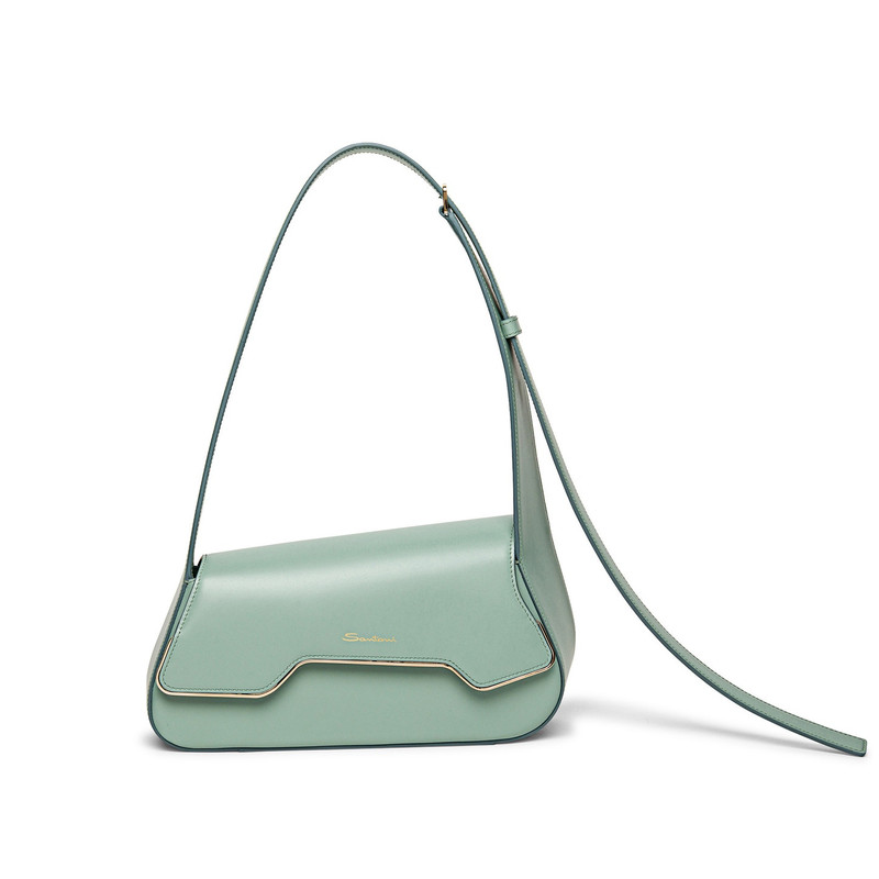 Teal leather ThePluto bag 1