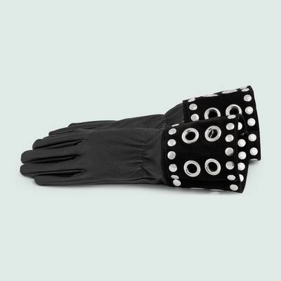 GUCCI Leather gloves with stud and eyelet outlook