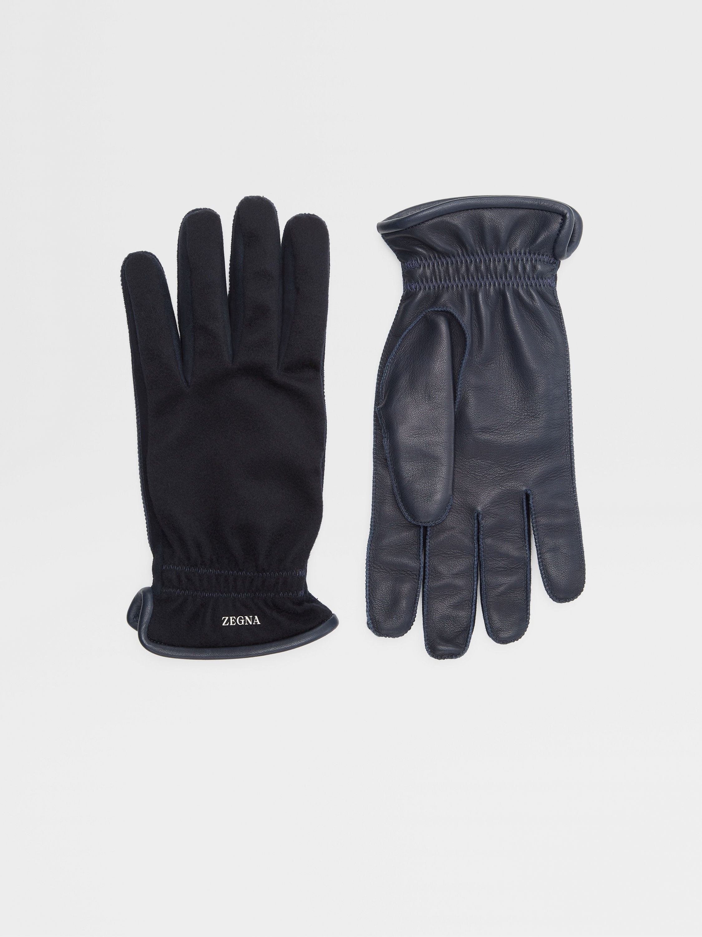 DARK BLUE OASI CASHMERE GLOVES - 1