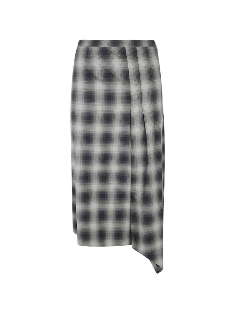 META CAMPANIA COLLECTIVE asymmetric check midi skirt outlook