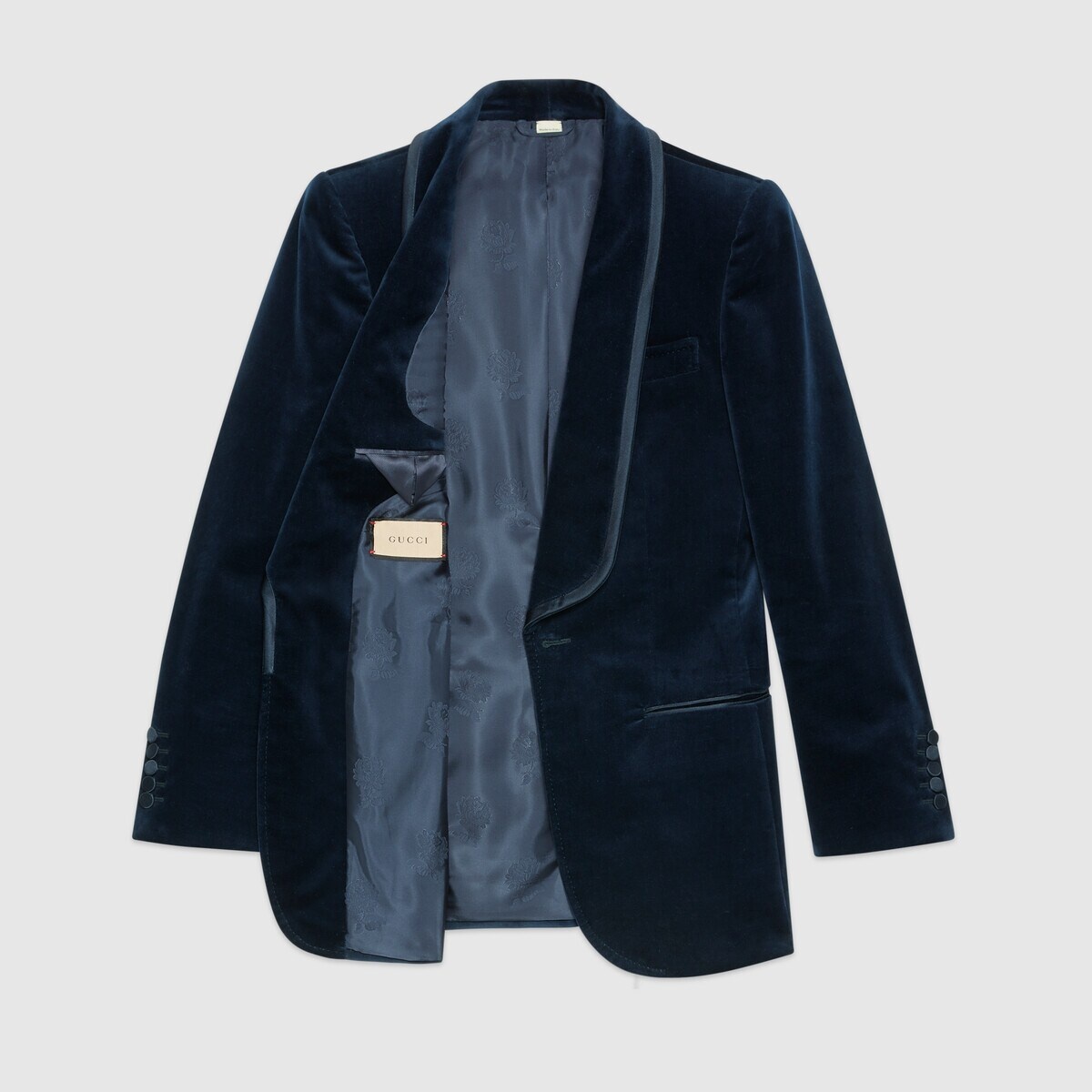 Stretch velvet jacket with padded shoulders - 5