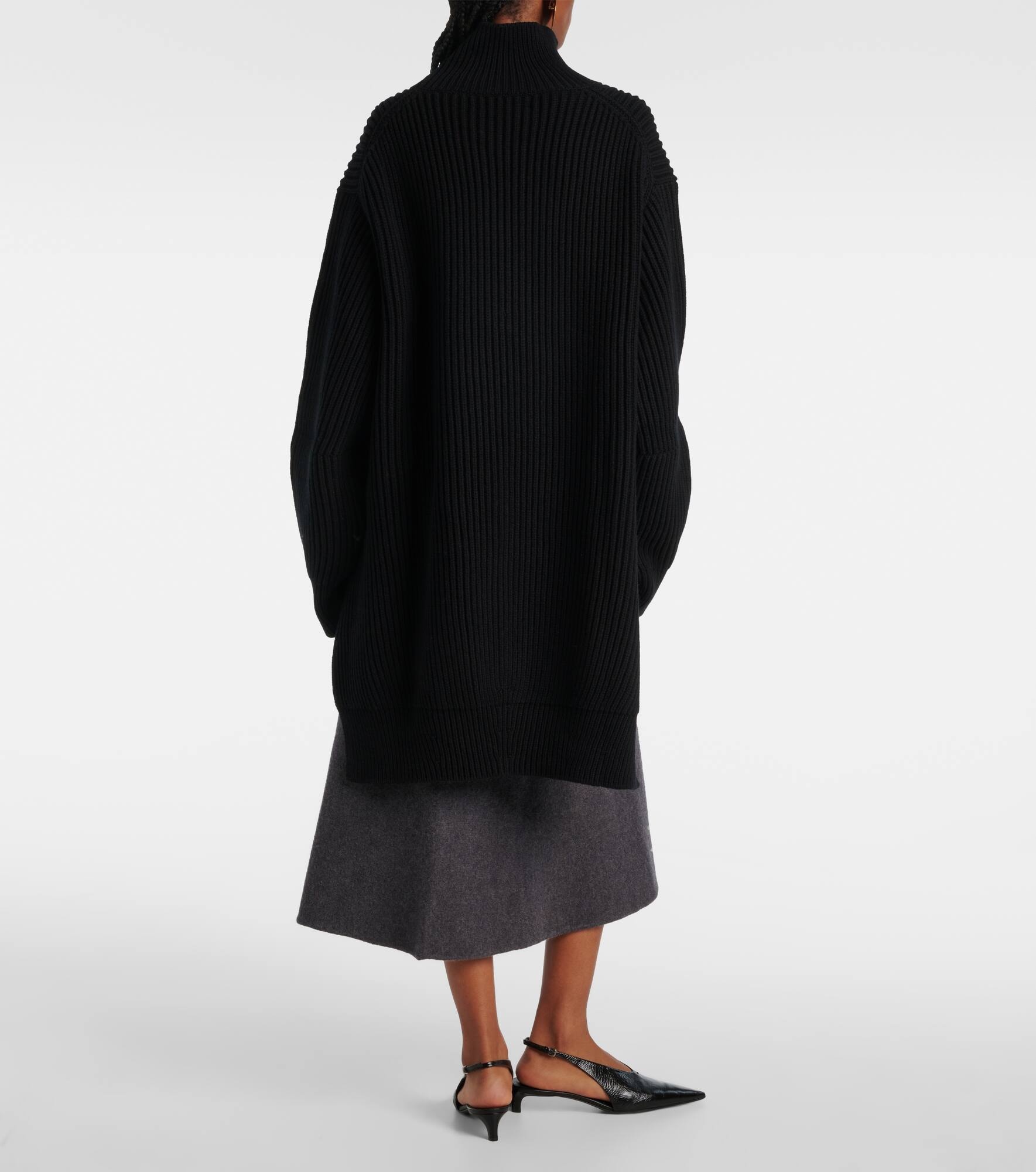 Ribbed-knit wool turtleneck sweater - 3