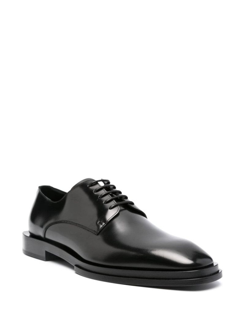 Alexander McQueen logo-plaque leather derby shoes outlook