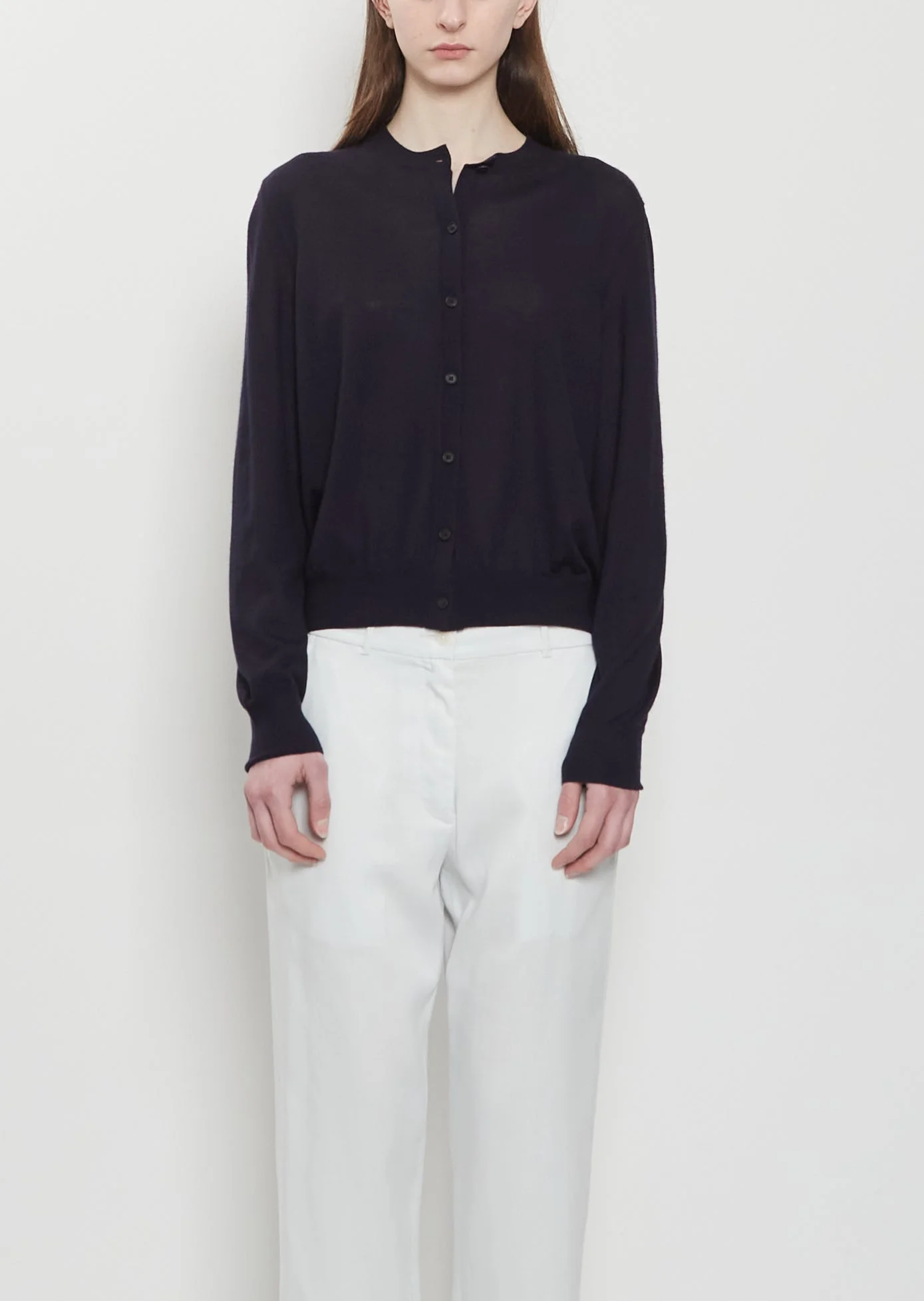 Battersea Cashmere Cardigan — Dark Navy - 1