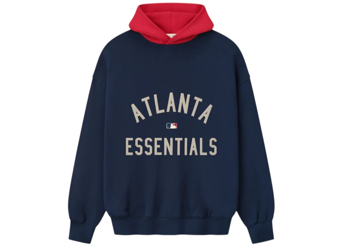 Fear of God Essentials Atlanta Braves Hoodie Navy/Red - 1