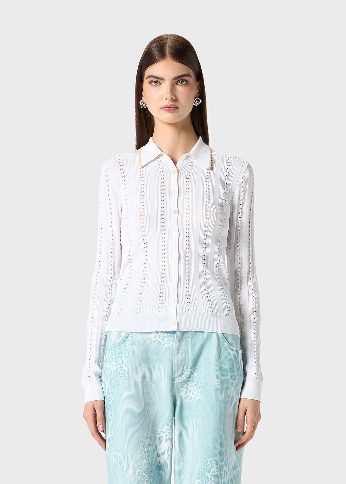 PERFORATED KNIT CARDIGAN - 3