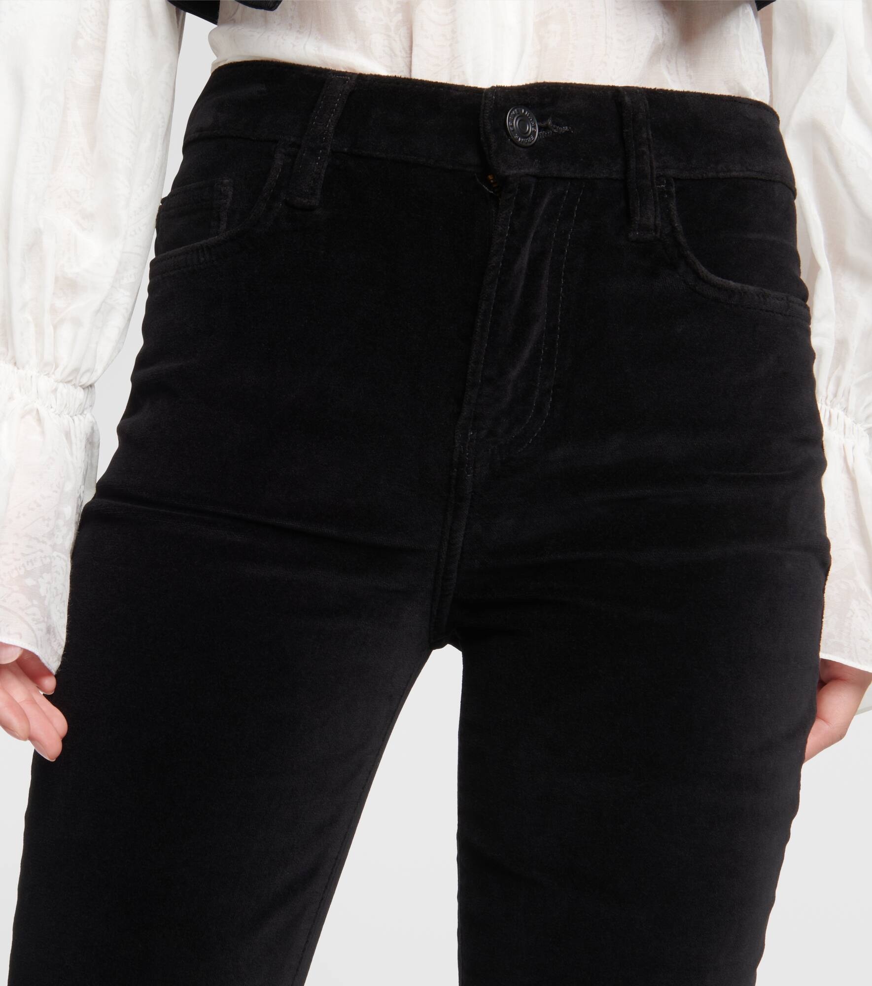 High-rise velvet flared pants - 4
