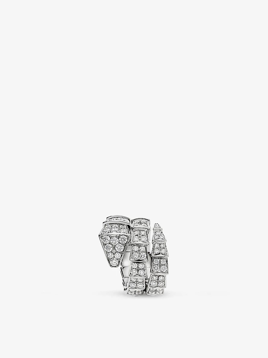 Serpenti 18kt white-gold and diamond ring - 3