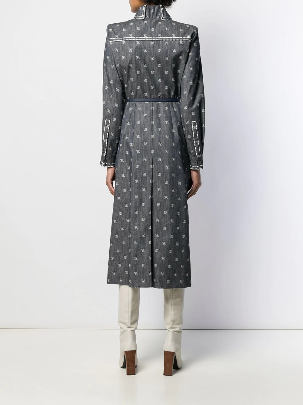 Karligraphy motif shirt dress - 4