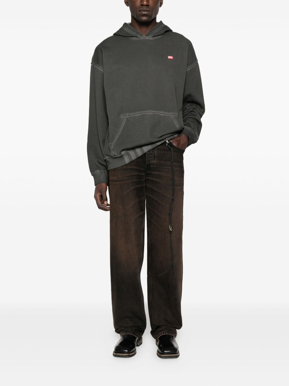 logo-embroidered hooded sweatshirt - 2
