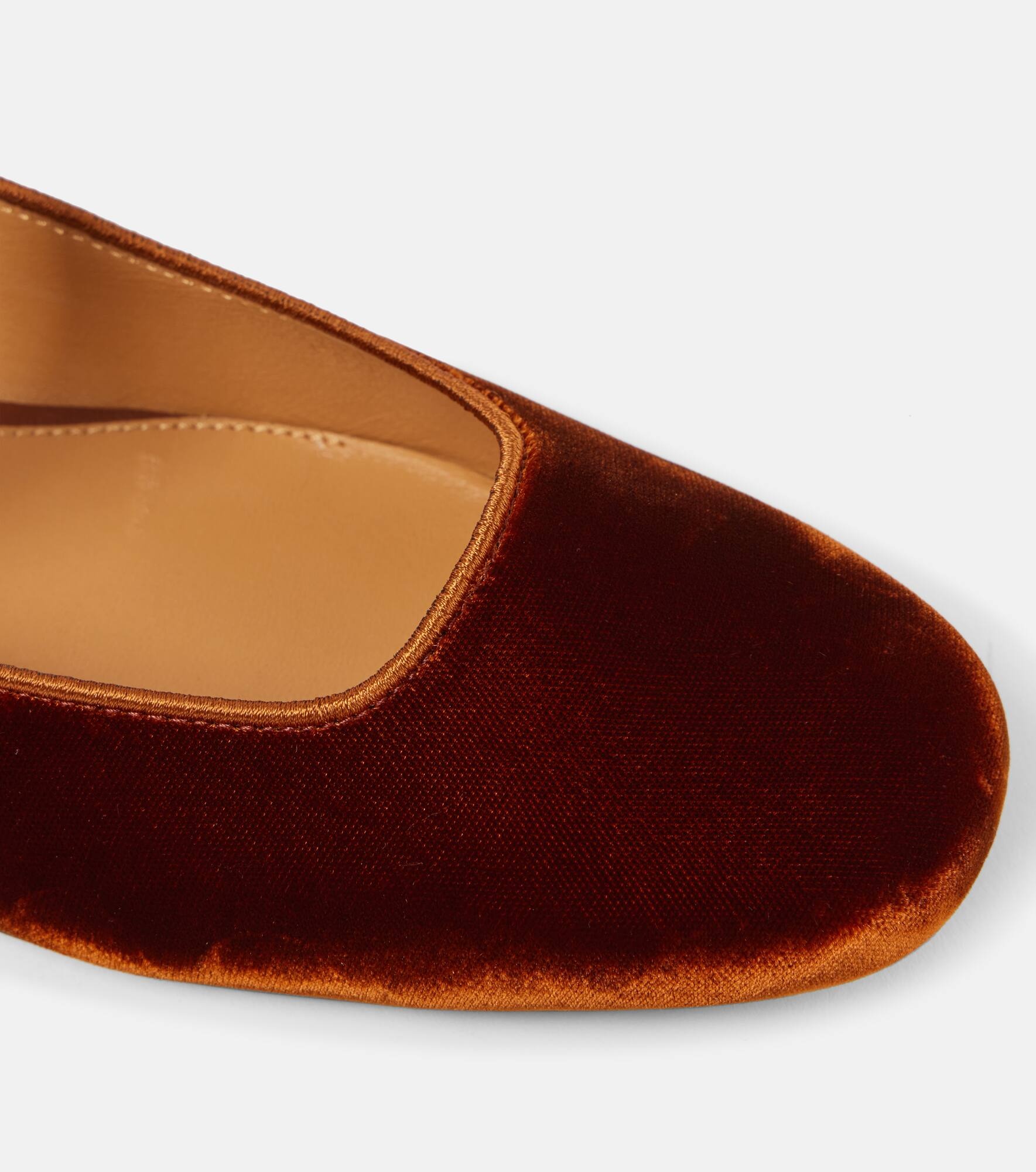 Velvet Mary Jane flats - 5