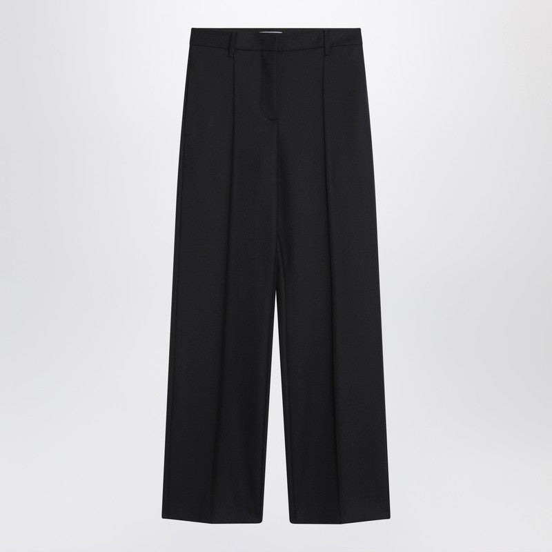 Prada Blue Wool Wide Trousers Women - 1