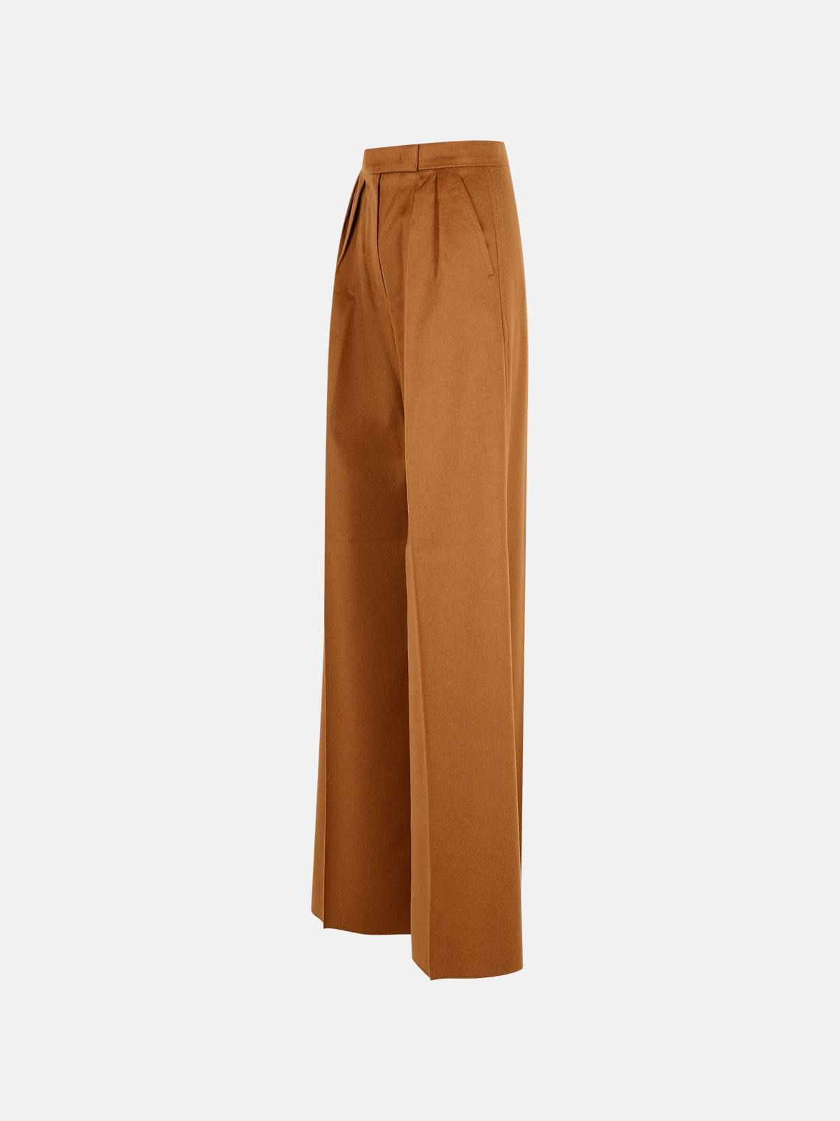 'BORNEO 1234' WIDE CAMEL LEATHER PANTS - 2