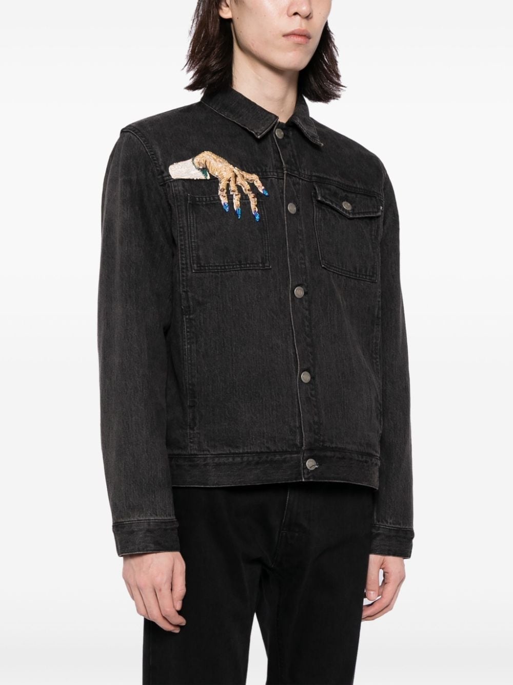 patch-detail wool-blend jacket - 3