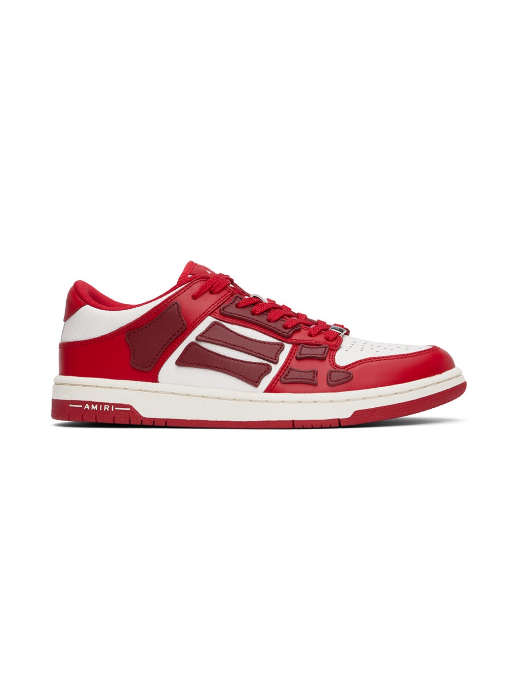 Red & White Skel Top Low Sneakers - 1