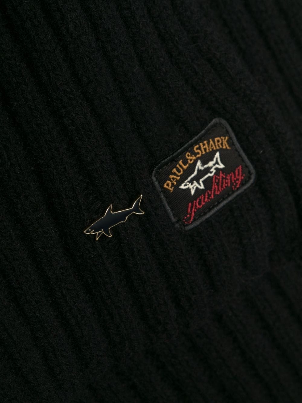 logo-patch knit scarf - 3