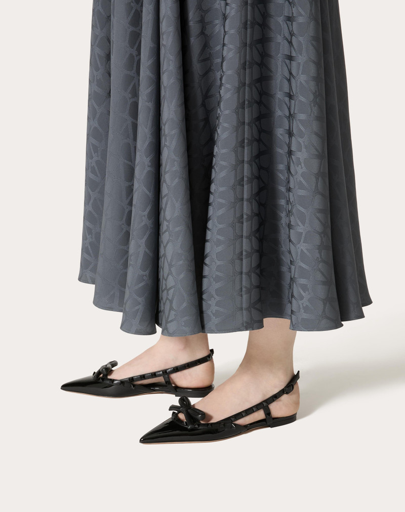 Valentino ROCKSTUD BOW SLINGBACK BALLERINA IN PATENT LEATHER WITH TONE-ON-TONE STUDS outlook