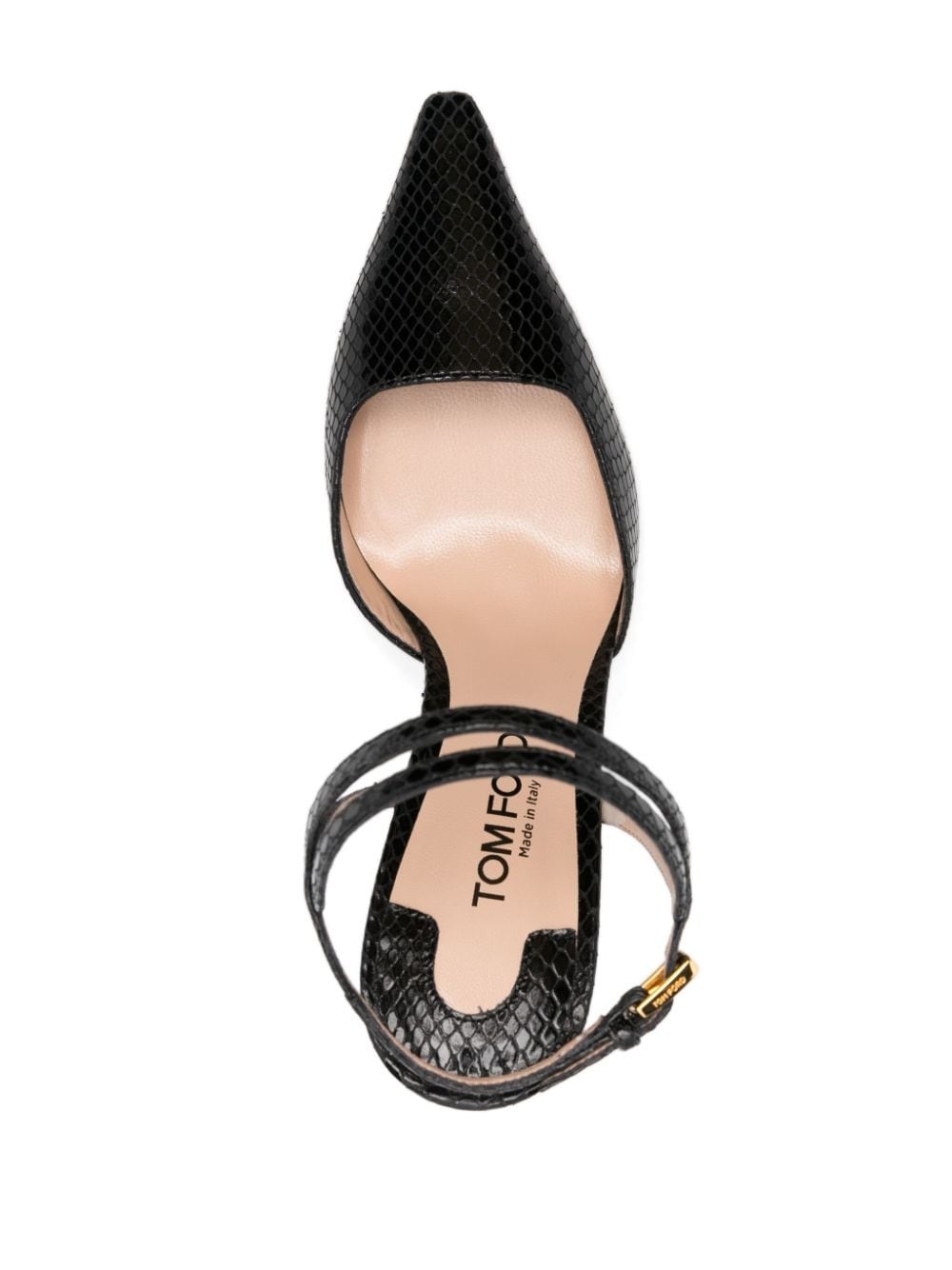 95mm snakeskin glossy slingback pumps - 4