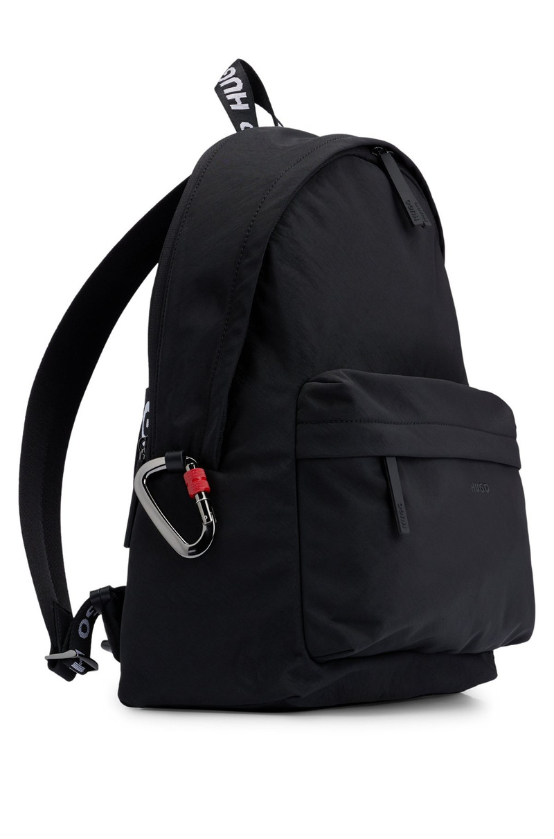 WRINKLE-EFFECT NYLON BACKPACK WITH LOGO STRAPS 6