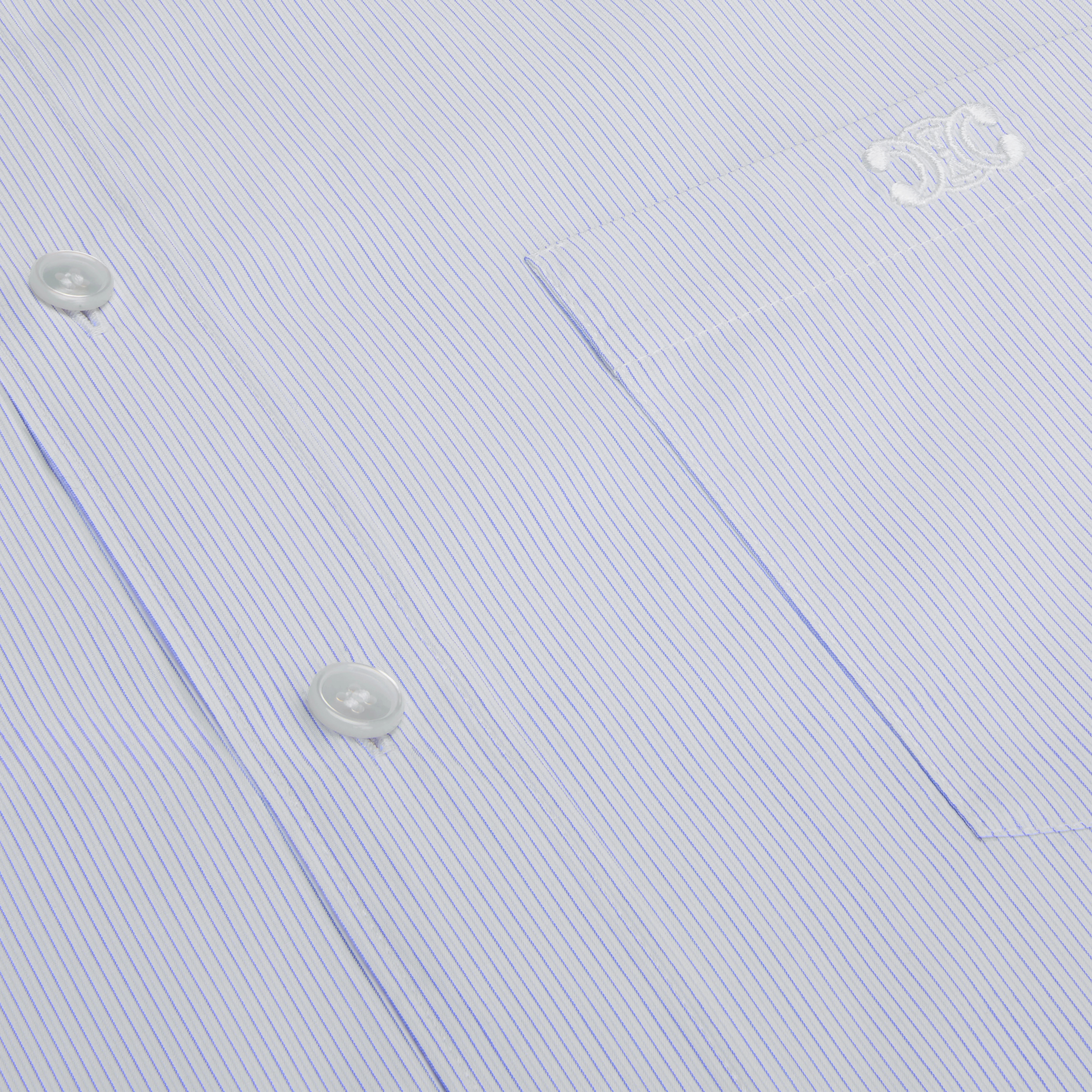 cropped shirt in striped cotton poplin - 4