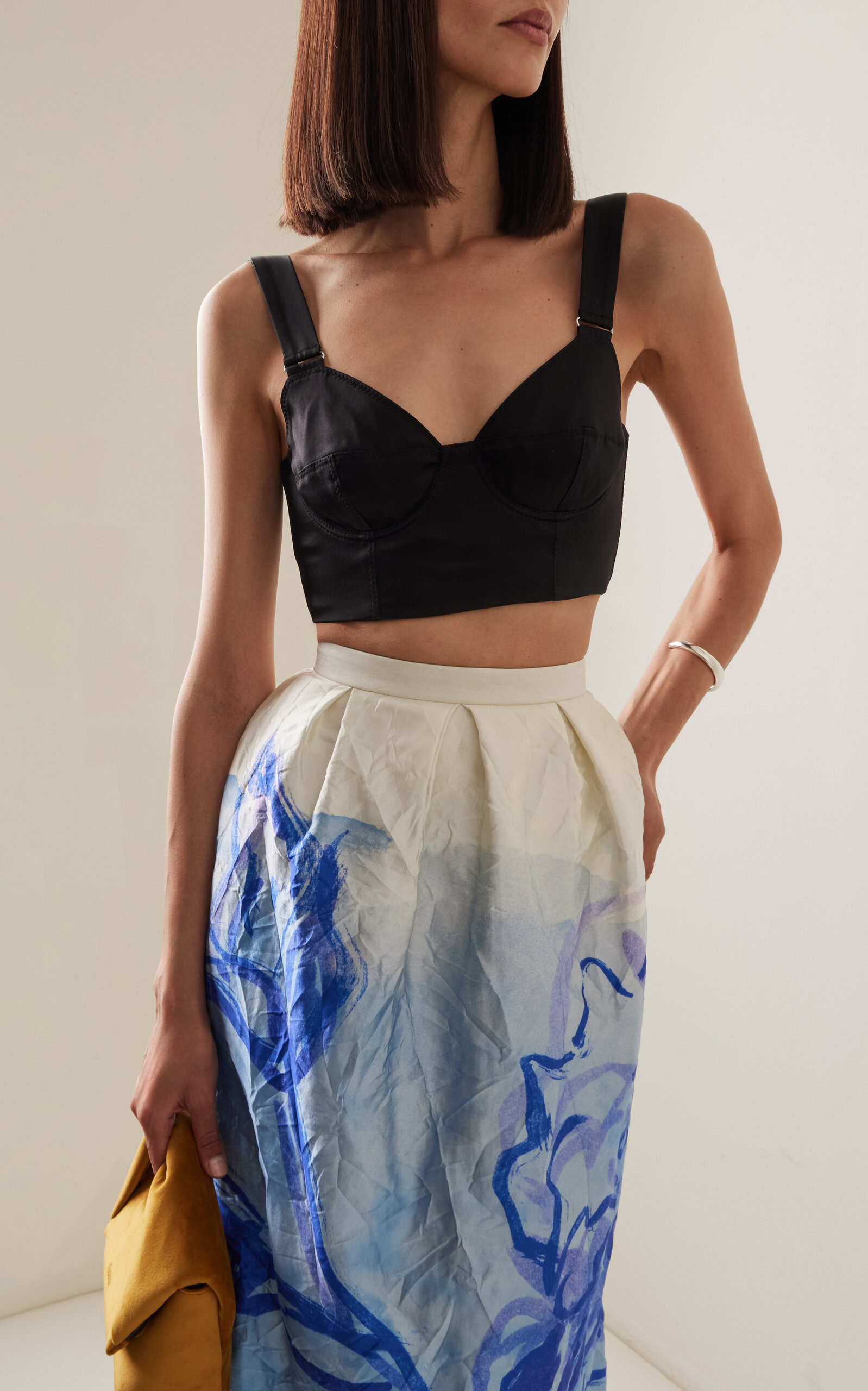 Cropped Silk Bra Top black - 2