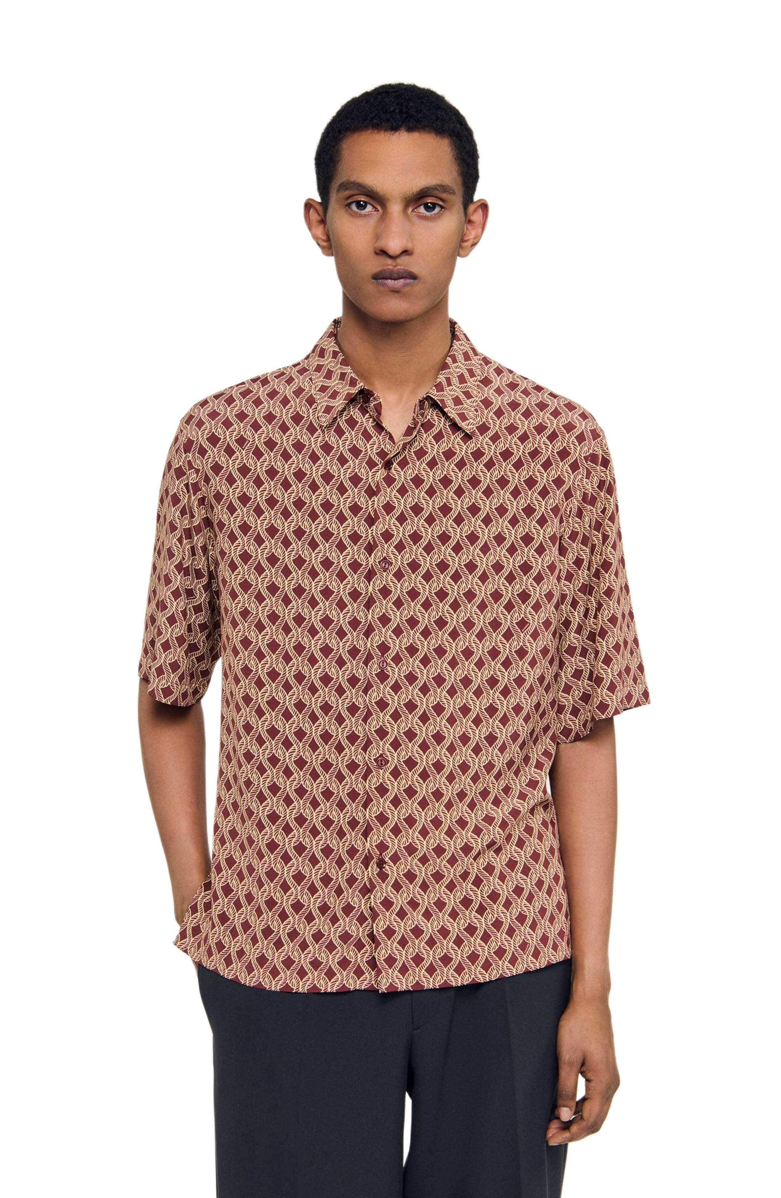 SANDRO Rope print shirt in Terra at Nordstrom - 3
